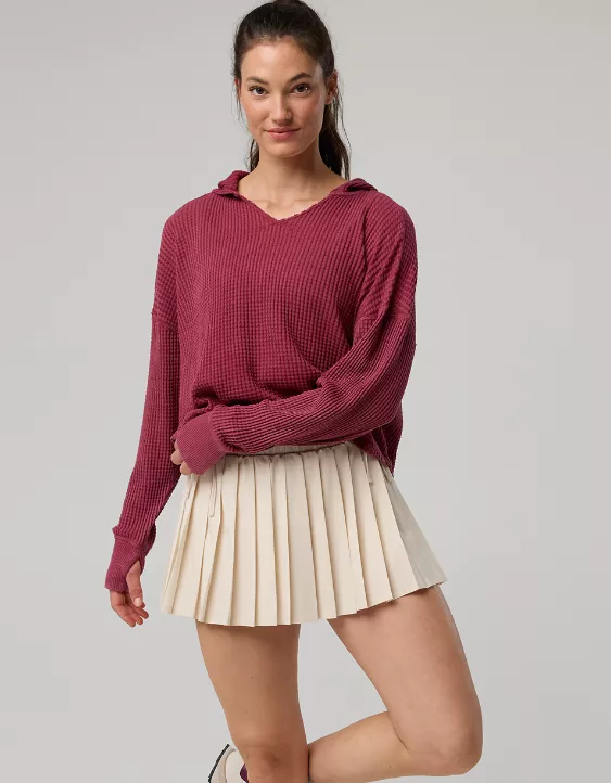 OFFLINE By Aerie Wow! Waffle Hoodie - Image 5