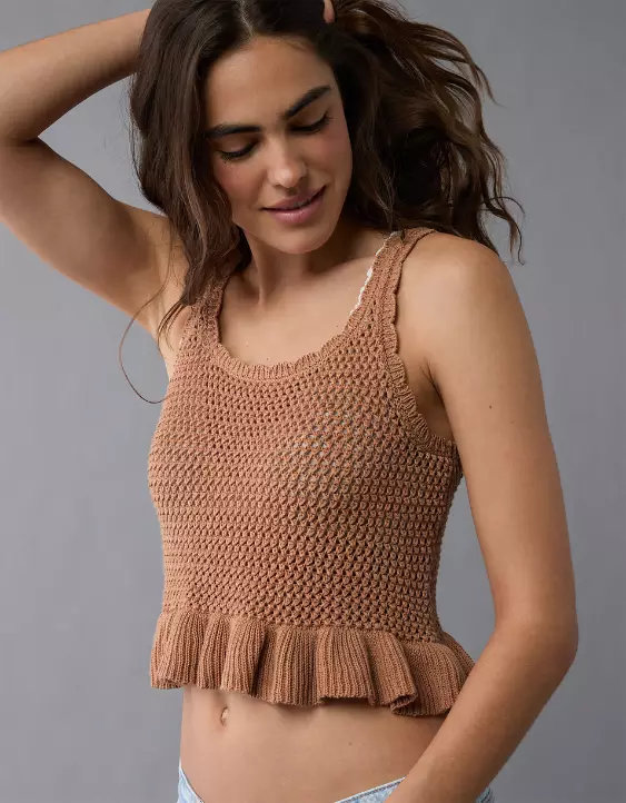 AE Crochet Peplum Tank Top - Image 5