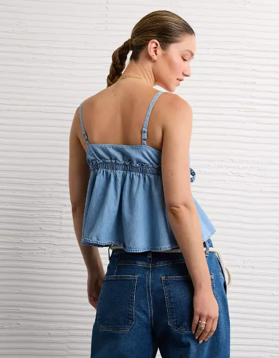 AE Denim Babydoll Tank Top - Image 2