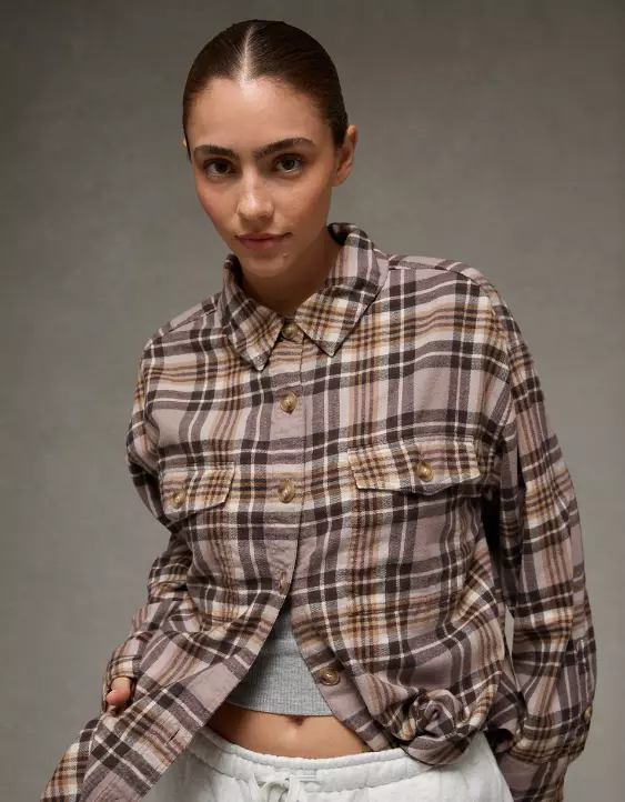 AE Plaid Button-Up Shirt - Image 6