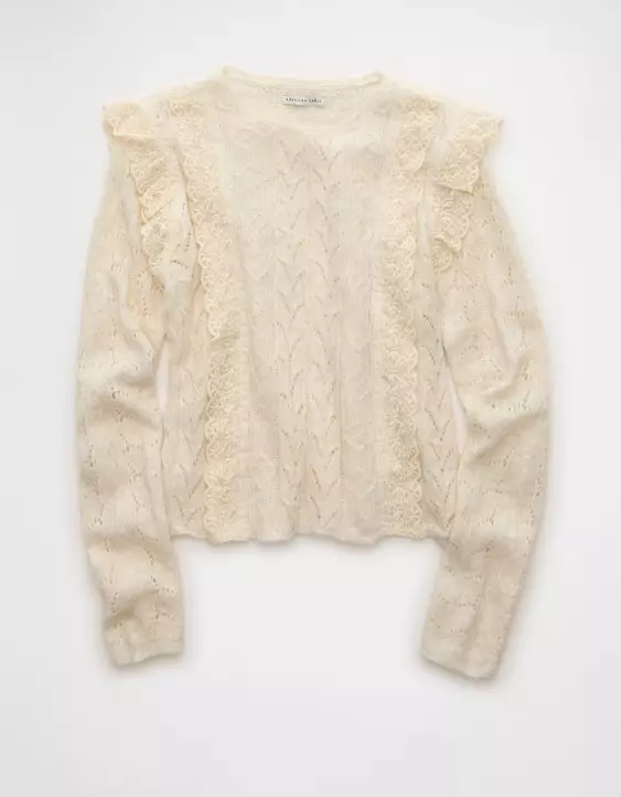 AE Lace Ruffle Sweater - Image 4