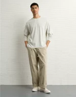 AE Long-Sleeve Boxy Sueded Jersey T-Shirt