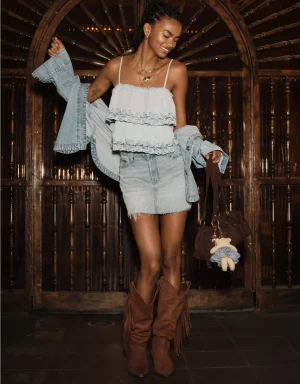 AE Western Fringe Knee High Boot