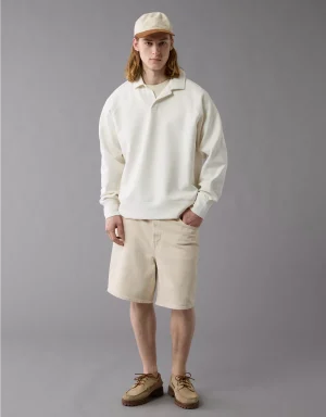 AE 24/7 Long-Sleeve Rugby Polo Sweatshirt