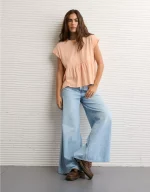 AE Sunchaser Knit Tie Back Babydoll T-Shirt