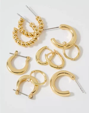 Aerie Basic Hoop Earrings 5-Pack