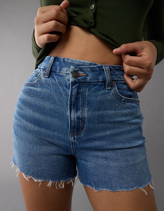 AE Stretch Curvy Crossover Denim Mom Short - Image 6