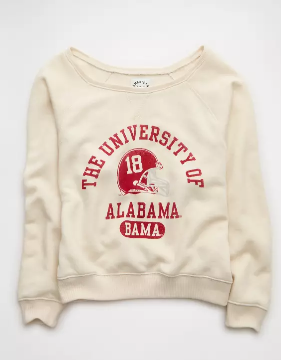 AE Alabama Crimson Tide Graphic Off The Shoulder Sweatshirt - Image 3