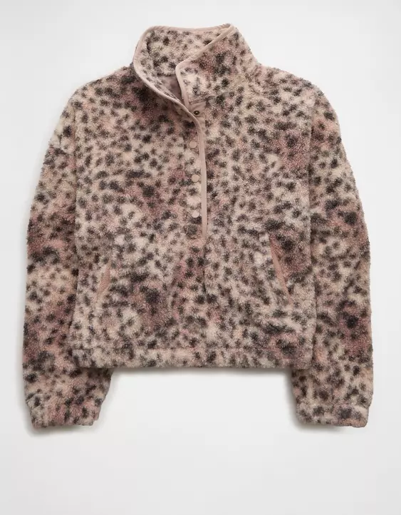 AE Sherpa Fleece Graphic Henley Sweatshirt - Image 3