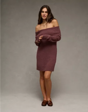 AE Off-the-Shoulder Sweater Mini Dress